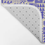 Abstract blue tropical mosaic art pattern Bath Mat Gallery Image 2