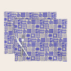 Abstract blue tropical mosaic art pattern Placemat Gallery Image 1