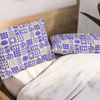 Abstract blue tropical mosaic art pattern Pillow Sham Gallery Image 2