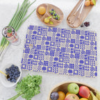 Abstract blue tropical mosaic art pattern Cutting Board Gallery Image 2