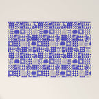 Abstract blue tropical mosaic art pattern Welcome Mat Gallery Image 1