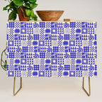 Abstract blue tropical mosaic art pattern Credenza Gallery Image 1