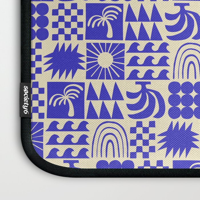 Abstract blue tropical mosaic art pattern Laptop Sleeve Gallery Image 3