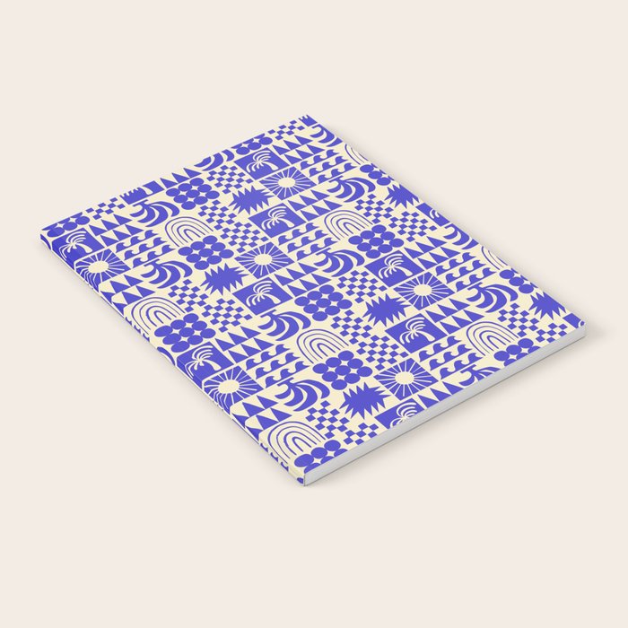 Abstract blue tropical mosaic art pattern Notebook Gallery Image 1