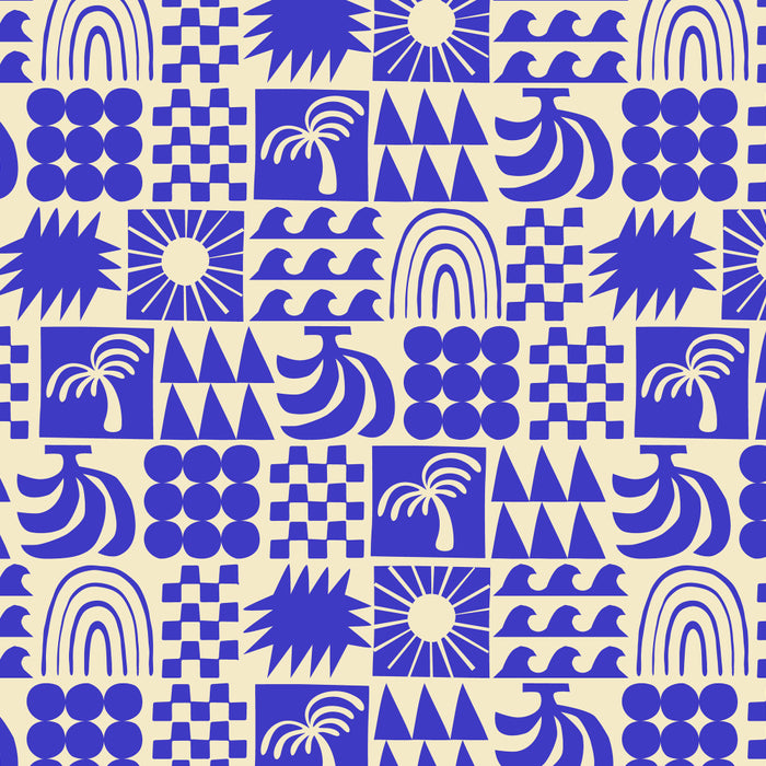 Abstract blue tropical mosaic art pattern Coffee Mug Gallery Image 2