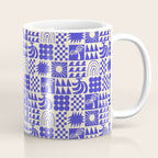 Abstract blue tropical mosaic art pattern Coffee Mug Gallery Image 1
