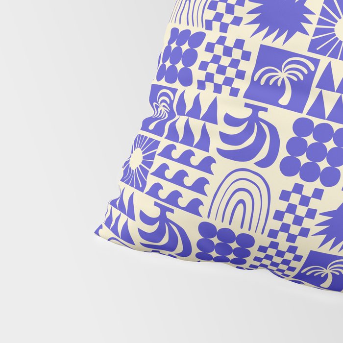 Abstract blue tropical mosaic art pattern Pillow Sham Gallery Image 4