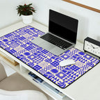 Abstract blue tropical mosaic art pattern Desk Mat Gallery Image 2
