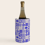 Abstract blue tropical mosaic art pattern Wine Chiller Gallery Image 2
