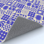 Abstract blue tropical mosaic art pattern Rug Gallery Image 4