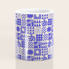Abstract blue tropical mosaic art pattern Coffee Mug Gallery Image 4