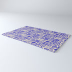 Abstract blue tropical mosaic art pattern Rug Gallery Image 3