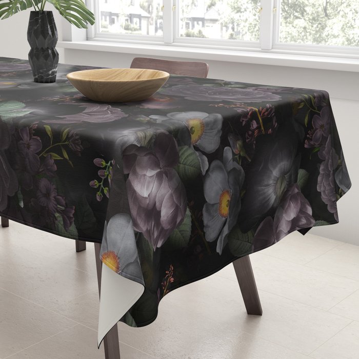 Mystic Moon Night Roses Botanical Flower Garden Tablecloth Gallery Image 3
