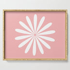 Big Daisy Retro Minimalism in Pink and White Serving Tray Gallery Image 1