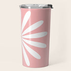 Big Daisy Retro Minimalism in Pink and White Travel Mug Gallery Image 2