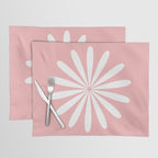 Big Daisy Retro Minimalism in Pink and White Placemat Gallery Image 1