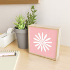 Big Daisy Retro Minimalism in Pink and White Mini Art Print Gallery Image 2