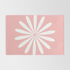 Big Daisy Retro Minimalism in Pink and White Rug Gallery Image 2