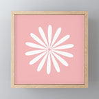 Big Daisy Retro Minimalism in Pink and White Mini Art Print Gallery Image 1