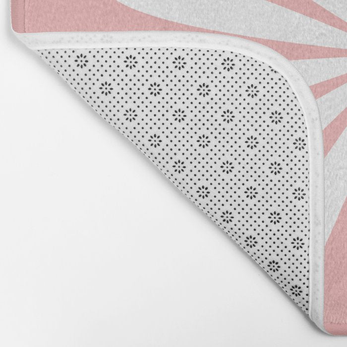 Big Daisy Retro Minimalism in Pink and White Bath Mat Gallery Image 2