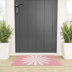 Big Daisy Retro Minimalism in Pink and White Welcome Mat Gallery Image 3