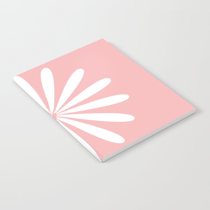 Big Daisy Retro Minimalism in Pink and White Notebook Gallery Image 1