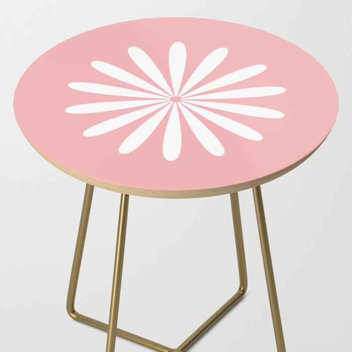 Big Daisy Retro Minimalism in Pink and White Side Table Gallery Image 2