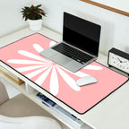 Big Daisy Retro Minimalism in Pink and White Desk Mat Gallery Image 2