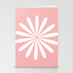 Big Daisy Retro Minimalism in Pink and White Stationery Card Gallery Image 2