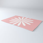 Big Daisy Retro Minimalism in Pink and White Rug Gallery Image 3