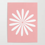 Big Daisy Retro Minimalism in Pink and White Poster Gallery Image 4