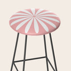Big Daisy Retro Minimalism in Pink and White Stool Gallery Image 2