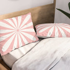 Big Daisy Retro Minimalism in Pink and White Pillow Sham Gallery Image 2