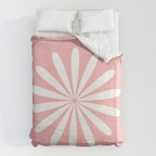 Big Daisy Retro Minimalism in Pink and White Duvet Cover Gallery Image 6