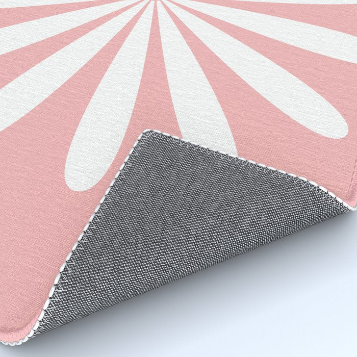 Big Daisy Retro Minimalism in Pink and White Rug Gallery Image 4