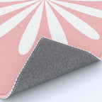 Big Daisy Retro Minimalism in Pink and White Rug Gallery Image 4