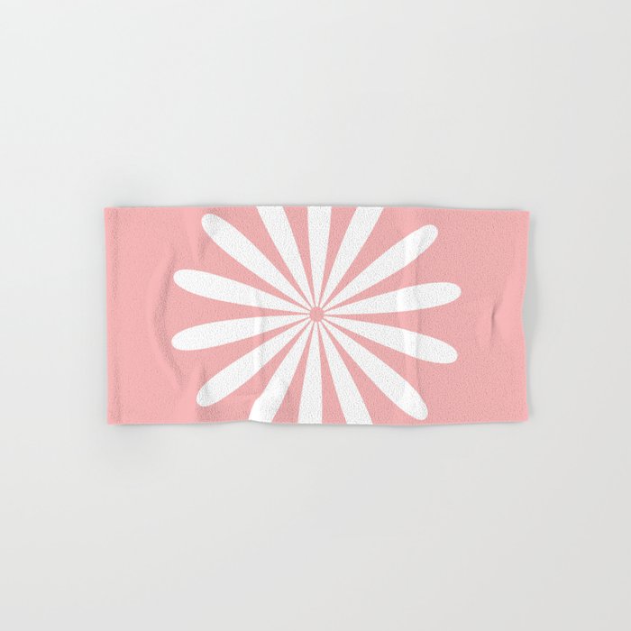 Big Daisy Retro Minimalism in Pink and White Bath Towel Gallery Image 1