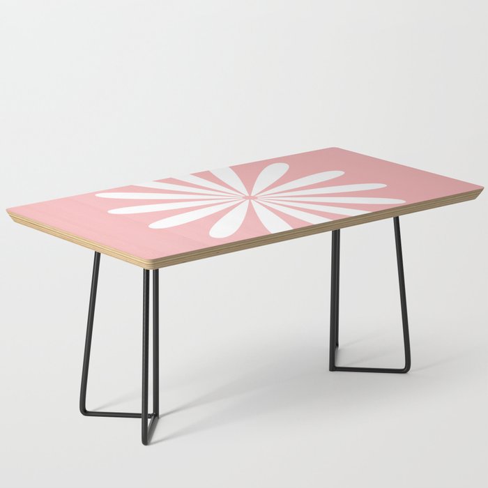 Big Daisy Retro Minimalism in Pink and White Coffee Table Gallery Image 1