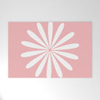 Big Daisy Retro Minimalism in Pink and White Welcome Mat Gallery Image 1