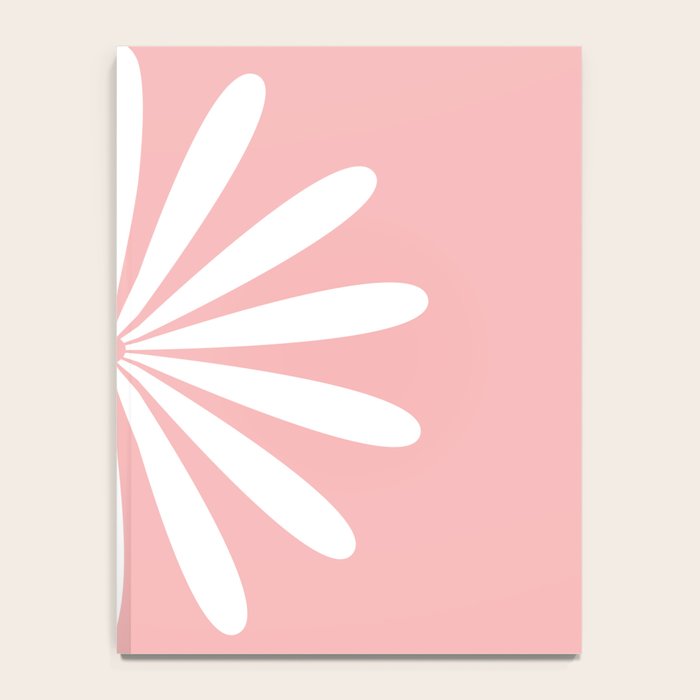Big Daisy Retro Minimalism in Pink and White Notebook Gallery Image 4