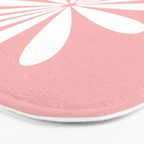 Big Daisy Retro Minimalism in Pink and White Bath Mat Gallery Image 3