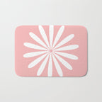 Big Daisy Retro Minimalism in Pink and White Bath Mat Gallery Image 1