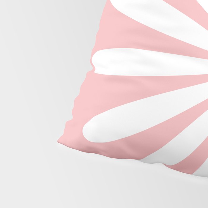 Big Daisy Retro Minimalism in Pink and White Pillow Sham Gallery Image 4