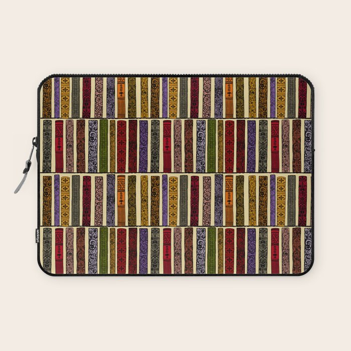 Whimsigothic Dark Academia Vintage Ornate Antique Books on Bookshelves Laptop Sleeve Gallery Image 1
