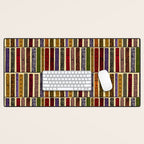 Whimsigothic Dark Academia Vintage Ornate Antique Books on Bookshelves Desk Mat Gallery Image 1