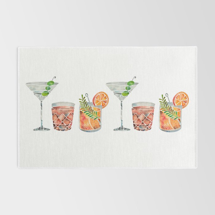 Classic Cocktails  - 1960s Watercolor Lineup Rug Gallery Image 2