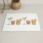Classic Cocktails  - 1960s Watercolor Lineup Rug Gallery Image 1