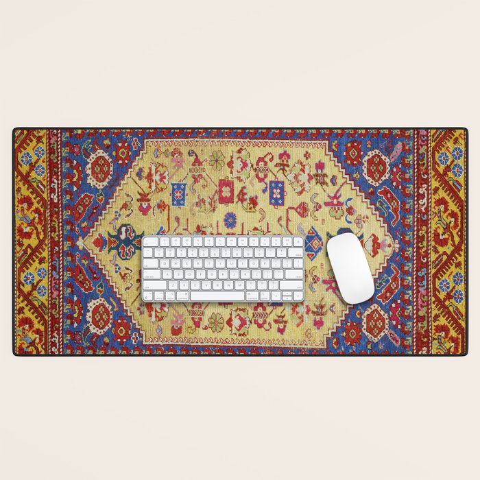 Demerci Kula Antique Turkish Rug Print Desk Mat Gallery Image 1