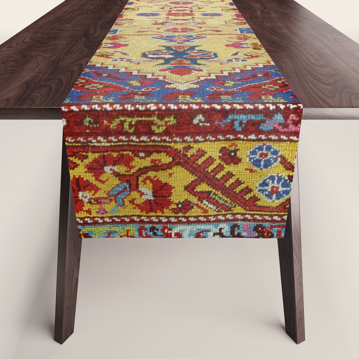 Demerci Kula Antique Turkish Rug Print Table Runner Gallery Image 1