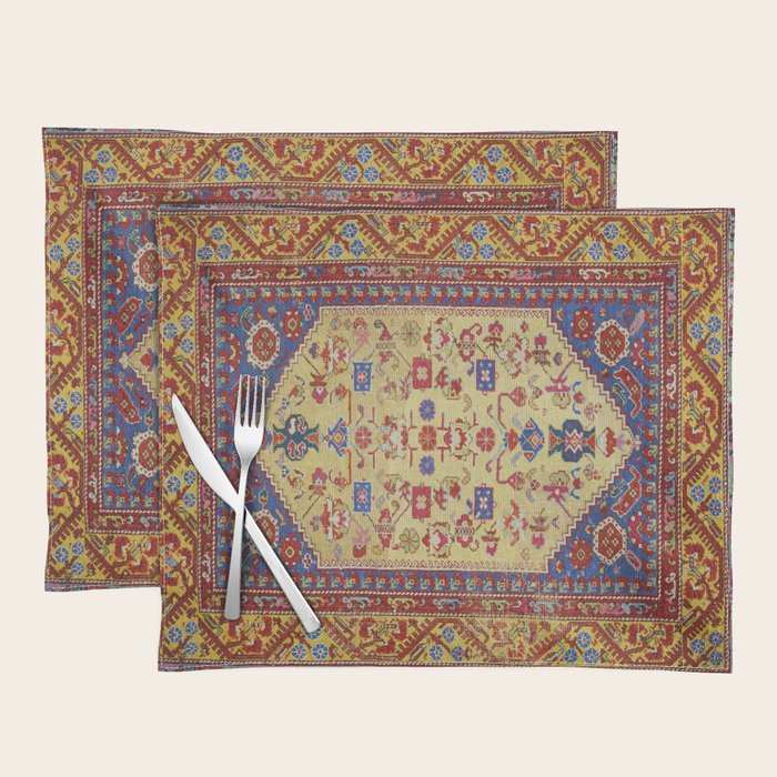 Demerci Kula Antique Turkish Rug Print Placemat Gallery Image 1